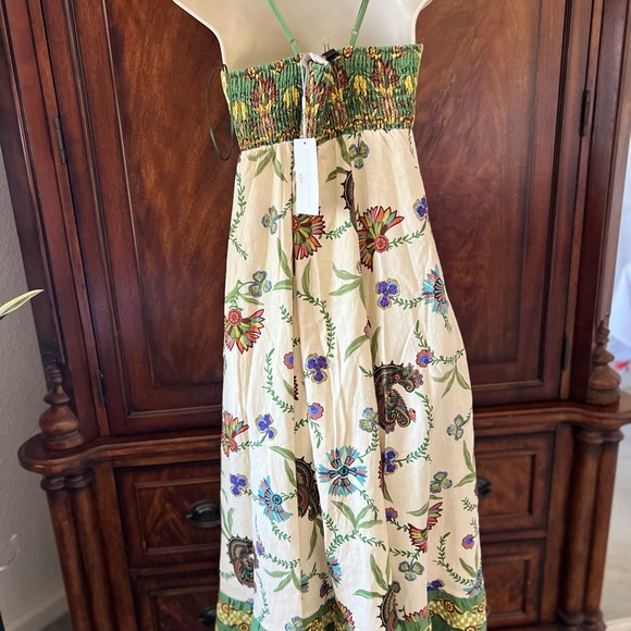 NWT Caroline Constas White and Green Halter Sundress Resort Wear - Picture 5 of 8